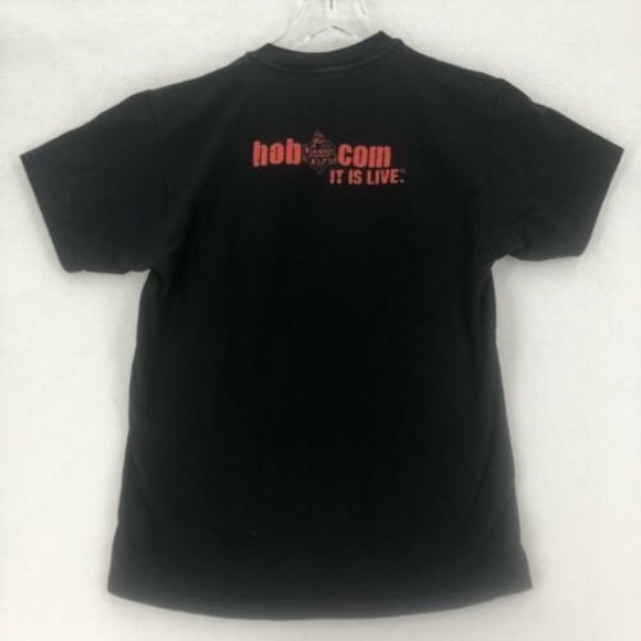 House of Blues Orlando T-Shirt Medium Black Heart Flames HOB Com It is Live - Picture 2 of 12